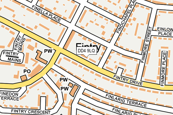 DD4 9LQ map - OS OpenMap – Local (Ordnance Survey) DD4 9LQ map - OS OpenMap – Local (Ordnance Survey)