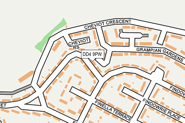 DD4 9PW map - OS OpenMap – Local (Ordnance Survey) DD4 9PW map - OS OpenMap – Local (Ordnance Survey)