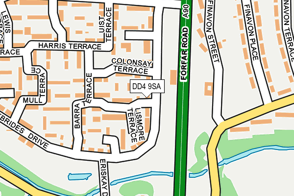 DD4 9SA map - OS OpenMap – Local (Ordnance Survey) DD4 9SA map - OS OpenMap – Local (Ordnance Survey)