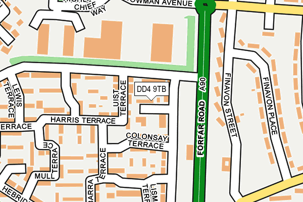 DD4 9TB map - OS OpenMap – Local (Ordnance Survey)