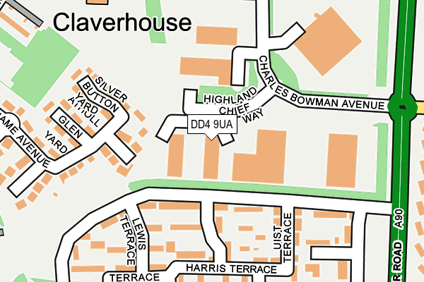 DD4 9UA map - OS OpenMap – Local (Ordnance Survey) DD4 9UA map - OS OpenMap – Local (Ordnance Survey)