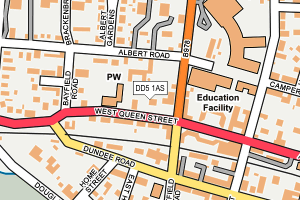 DD5 1AS map - OS OpenMap – Local (Ordnance Survey)