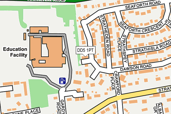 DD5 1PT map - OS OpenMap – Local (Ordnance Survey) DD5 1PT map - OS OpenMap – Local (Ordnance Survey)