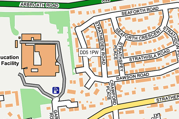 DD5 1PW map - OS OpenMap – Local (Ordnance Survey) DD5 1PW map - OS OpenMap – Local (Ordnance Survey)