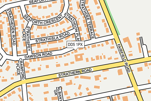 DD5 1PX map - OS OpenMap – Local (Ordnance Survey) DD5 1PX map - OS OpenMap – Local (Ordnance Survey)