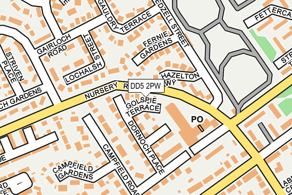 DD5 2PW map - OS OpenMap – Local (Ordnance Survey) DD5 2PW map - OS OpenMap – Local (Ordnance Survey)