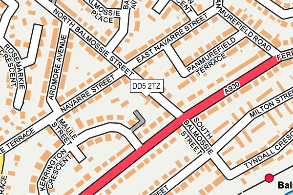 DD5 2TZ map - OS OpenMap – Local (Ordnance Survey) DD5 2TZ map - OS OpenMap – Local (Ordnance Survey)