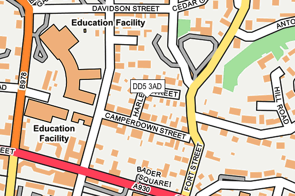 DD5 3AD map - OS OpenMap – Local (Ordnance Survey)