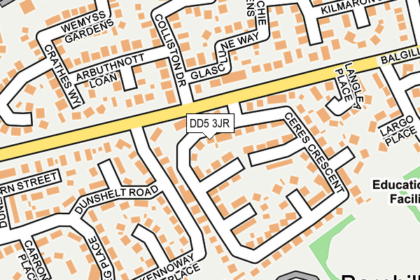 DD5 3JR map - OS OpenMap – Local (Ordnance Survey) DD5 3JR map - OS OpenMap – Local (Ordnance Survey)
