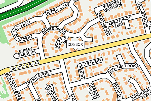 DD5 3QX map - OS OpenMap – Local (Ordnance Survey) DD5 3QX map - OS OpenMap – Local (Ordnance Survey)