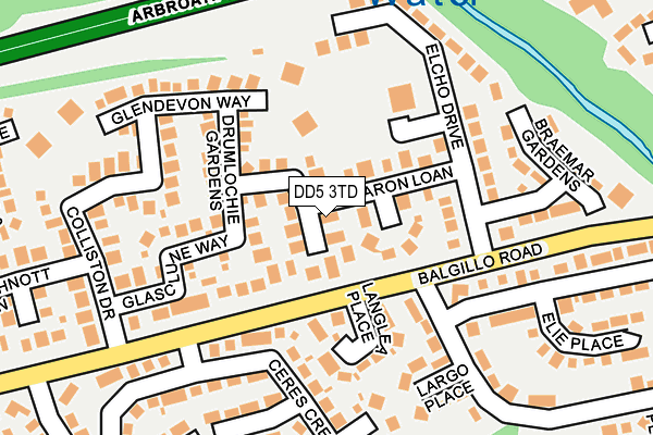 DD5 3TD map - OS OpenMap – Local (Ordnance Survey)