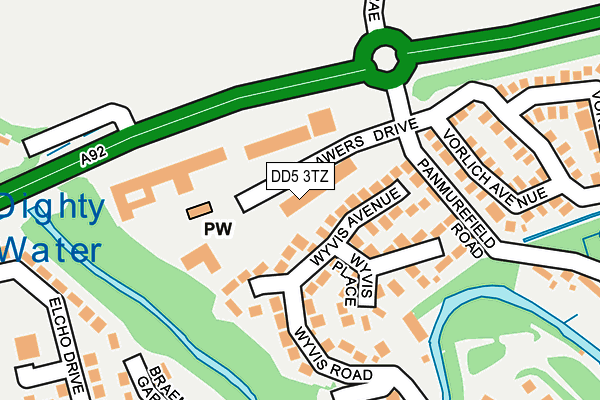 DD5 3TZ map - OS OpenMap – Local (Ordnance Survey) DD5 3TZ map - OS OpenMap – Local (Ordnance Survey)