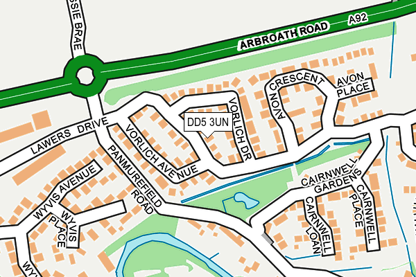 DD5 3UN map - OS OpenMap – Local (Ordnance Survey) DD5 3UN map - OS OpenMap – Local (Ordnance Survey)