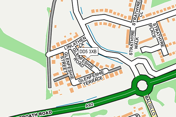 DD5 3XB map - OS OpenMap – Local (Ordnance Survey) DD5 3XB map - OS OpenMap – Local (Ordnance Survey)