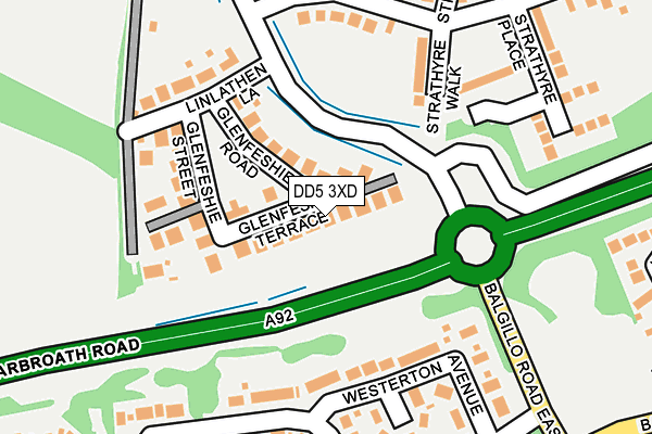 DD5 3XD map - OS OpenMap – Local (Ordnance Survey) DD5 3XD map - OS OpenMap – Local (Ordnance Survey)