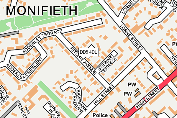 DD5 4DL map - OS OpenMap – Local (Ordnance Survey)