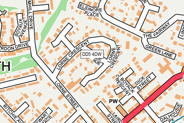 DD5 4DW map - OS OpenMap – Local (Ordnance Survey) DD5 4DW map - OS OpenMap – Local (Ordnance Survey)