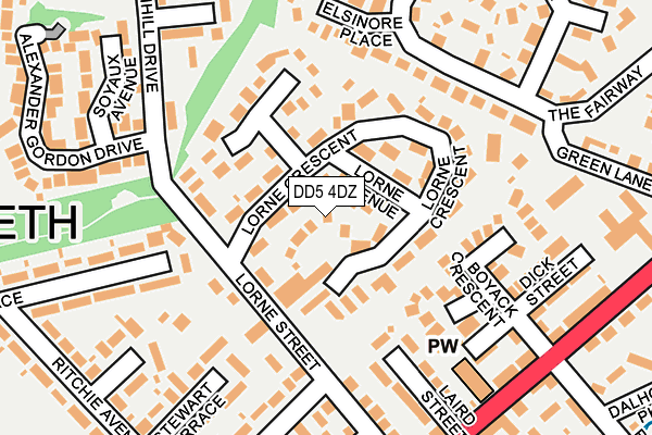 DD5 4DZ map - OS OpenMap – Local (Ordnance Survey) DD5 4DZ map - OS OpenMap – Local (Ordnance Survey)