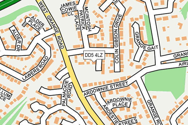 DD5 4LZ map - OS OpenMap – Local (Ordnance Survey) DD5 4LZ map - OS OpenMap – Local (Ordnance Survey)