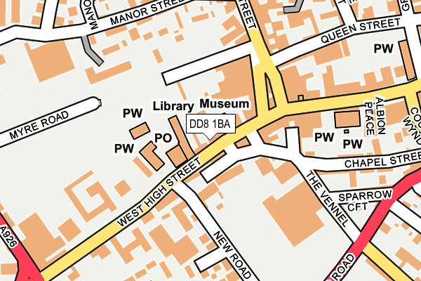 DD8 1BA map - OS OpenMap – Local (Ordnance Survey) DD8 1BA map - OS OpenMap – Local (Ordnance Survey)