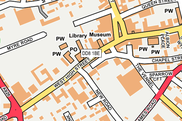 DD8 1BE map - OS OpenMap – Local (Ordnance Survey) DD8 1BE map - OS OpenMap – Local (Ordnance Survey)
