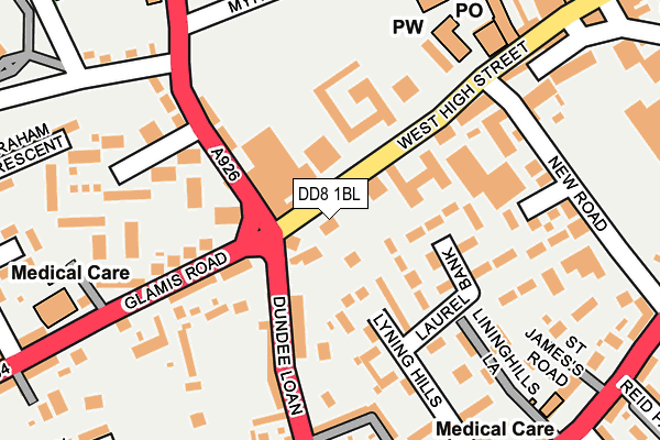 DD8 1BL map - OS OpenMap – Local (Ordnance Survey) DD8 1BL map - OS OpenMap – Local (Ordnance Survey)