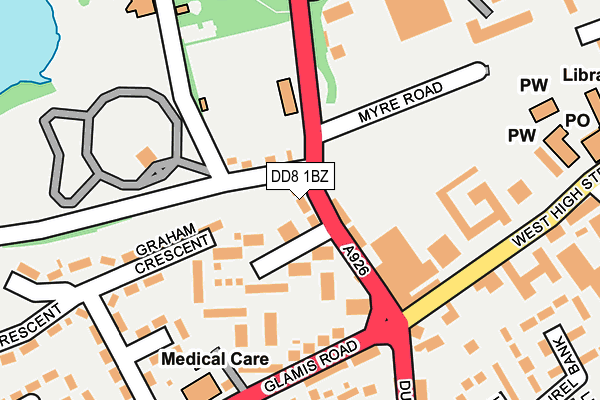 DD8 1BZ map - OS OpenMap – Local (Ordnance Survey) DD8 1BZ map - OS OpenMap – Local (Ordnance Survey)