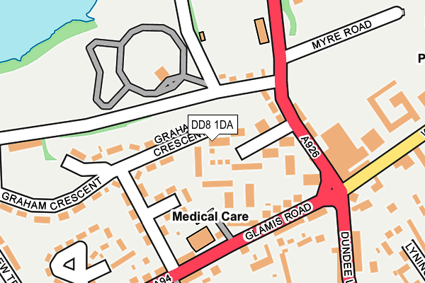 DD8 1DA map - OS OpenMap – Local (Ordnance Survey) DD8 1DA map - OS OpenMap – Local (Ordnance Survey)