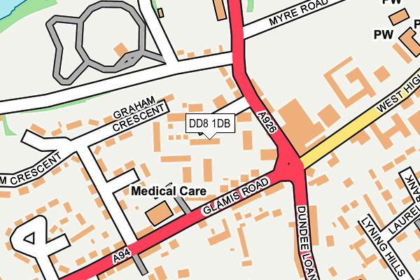 DD8 1DB map - OS OpenMap – Local (Ordnance Survey) DD8 1DB map - OS OpenMap – Local (Ordnance Survey)