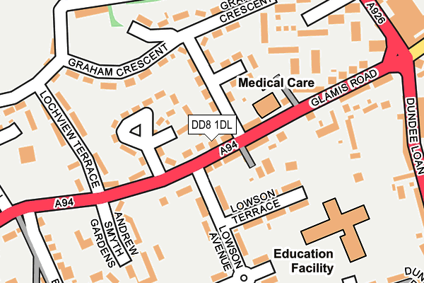 DD8 1DL map - OS OpenMap – Local (Ordnance Survey) DD8 1DL map - OS OpenMap – Local (Ordnance Survey)
