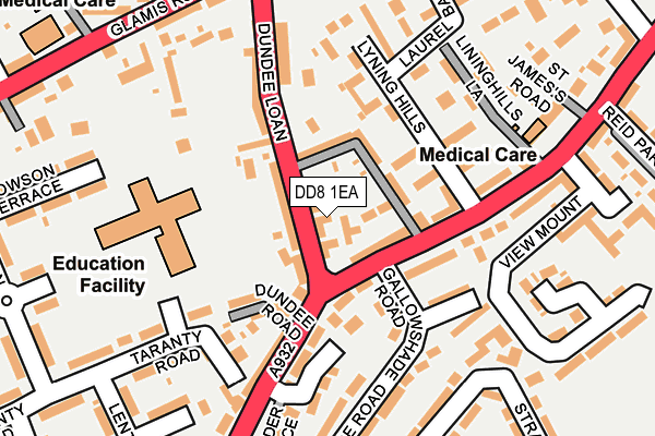 DD8 1EA map - OS OpenMap – Local (Ordnance Survey) DD8 1EA map - OS OpenMap – Local (Ordnance Survey)