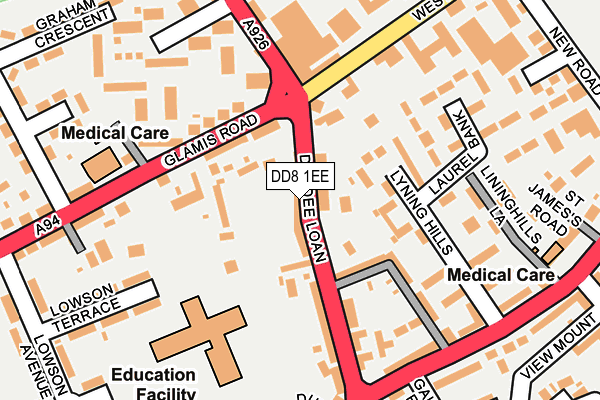 DD8 1EE map - OS OpenMap – Local (Ordnance Survey) DD8 1EE map - OS OpenMap – Local (Ordnance Survey)