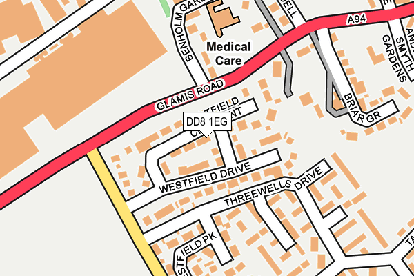 DD8 1EG map - OS OpenMap – Local (Ordnance Survey) DD8 1EG map - OS OpenMap – Local (Ordnance Survey)