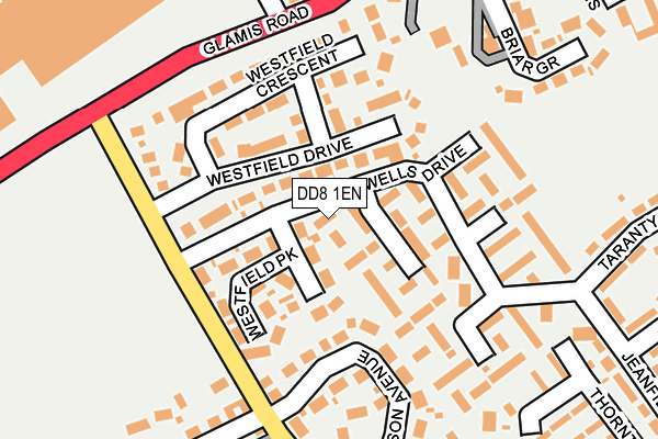 DD8 1EN map - OS OpenMap – Local (Ordnance Survey) DD8 1EN map - OS OpenMap – Local (Ordnance Survey)