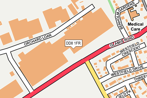 DD8 1FR map - OS OpenMap – Local (Ordnance Survey) DD8 1FR map - OS OpenMap – Local (Ordnance Survey)