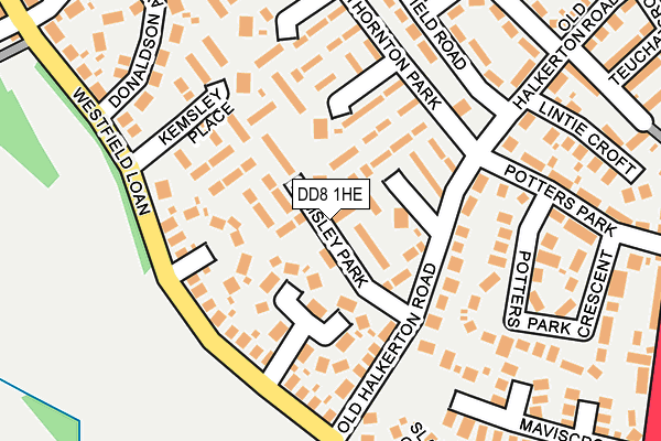 DD8 1HE map - OS OpenMap – Local (Ordnance Survey) DD8 1HE map - OS OpenMap – Local (Ordnance Survey)