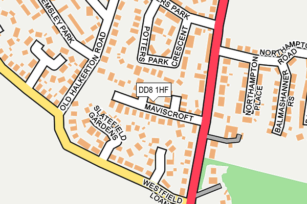 DD8 1HF map - OS OpenMap – Local (Ordnance Survey) DD8 1HF map - OS OpenMap – Local (Ordnance Survey)