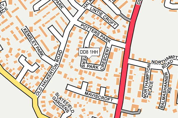 DD8 1HH map - OS OpenMap – Local (Ordnance Survey) DD8 1HH map - OS OpenMap – Local (Ordnance Survey)