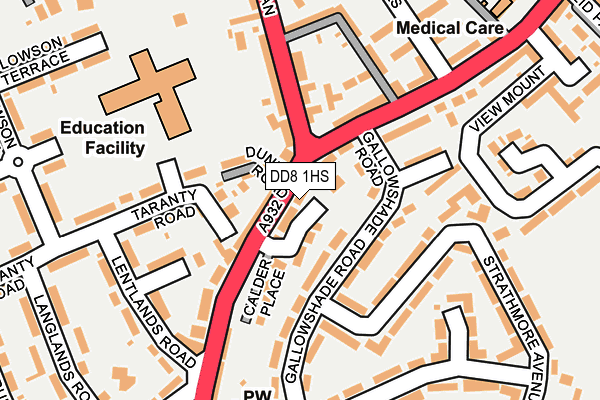 DD8 1HS map - OS OpenMap – Local (Ordnance Survey) DD8 1HS map - OS OpenMap – Local (Ordnance Survey)