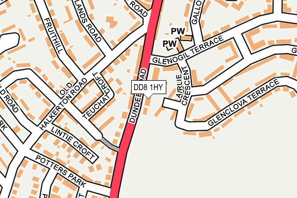 DD8 1HY map - OS OpenMap – Local (Ordnance Survey) DD8 1HY map - OS OpenMap – Local (Ordnance Survey)