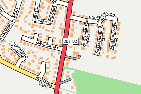 DD8 1JD map - OS OpenMap – Local (Ordnance Survey) DD8 1JD map - OS OpenMap – Local (Ordnance Survey)
