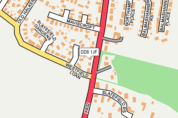 DD8 1JF map - OS OpenMap – Local (Ordnance Survey) DD8 1JF map - OS OpenMap – Local (Ordnance Survey)