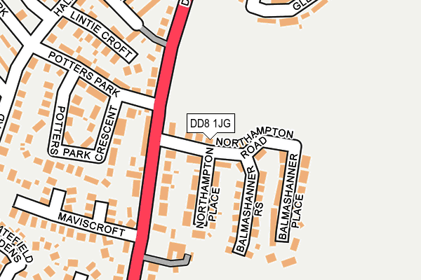 DD8 1JG map - OS OpenMap – Local (Ordnance Survey) DD8 1JG map - OS OpenMap – Local (Ordnance Survey)