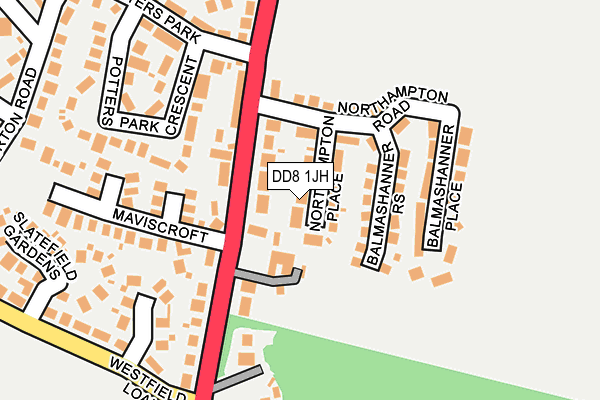 DD8 1JH map - OS OpenMap – Local (Ordnance Survey) DD8 1JH map - OS OpenMap – Local (Ordnance Survey)