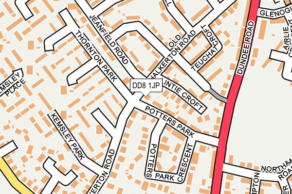 DD8 1JP map - OS OpenMap – Local (Ordnance Survey) DD8 1JP map - OS OpenMap – Local (Ordnance Survey)