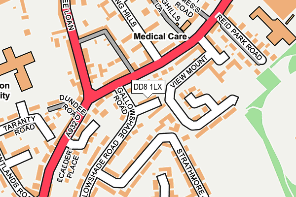 DD8 1LX map - OS OpenMap – Local (Ordnance Survey) DD8 1LX map - OS OpenMap – Local (Ordnance Survey)