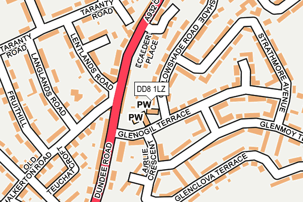 DD8 1LZ map - OS OpenMap – Local (Ordnance Survey)