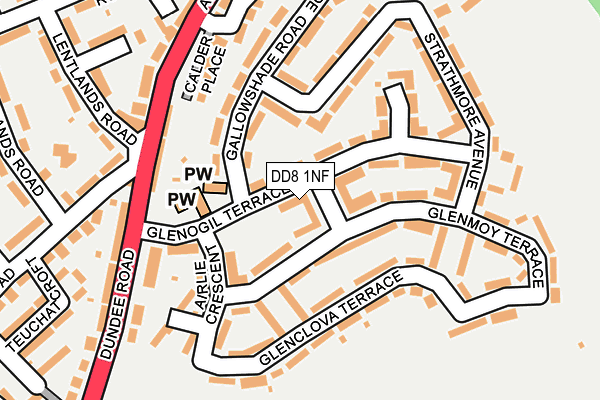 DD8 1NF map - OS OpenMap – Local (Ordnance Survey) DD8 1NF map - OS OpenMap – Local (Ordnance Survey)