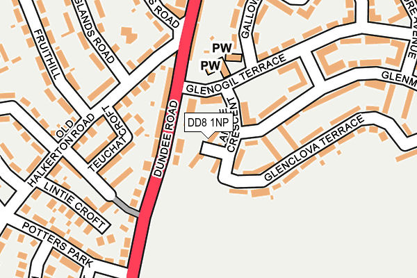 DD8 1NP map - OS OpenMap – Local (Ordnance Survey) DD8 1NP map - OS OpenMap – Local (Ordnance Survey)