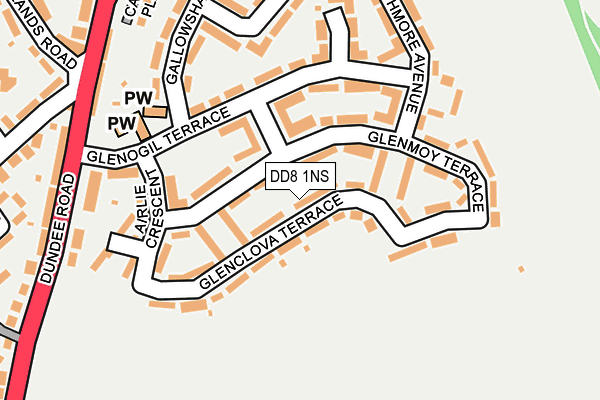 DD8 1NS map - OS OpenMap – Local (Ordnance Survey) DD8 1NS map - OS OpenMap – Local (Ordnance Survey)